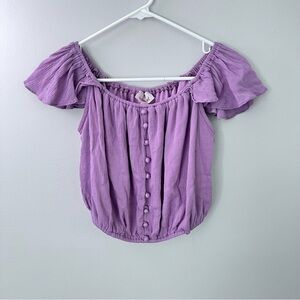 NWT Willow + Root lavender cropped blouse size xs